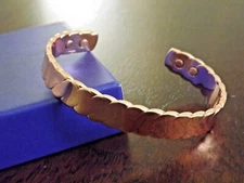 Pure Copper Magnetic Bracelet Arthritis Pain Therapy Adjustable Flat Twist Cuff