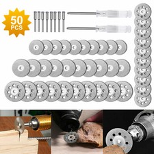 50Pcs Cutting Wheel Set Mini Drill for Dremel Rotary Tool Accessories w/Mandrel