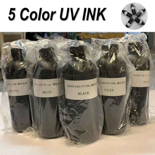 500ML UV INK For A3 A4 UV Printer Colorful UV Hard INK White/Black/Yellow