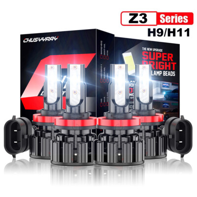 AUIMSOCO 4-Pack H9/H11 LED Headlight Bulbs – 6000K 10000LM Super Bright White, CAN Bus Ready