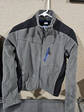 REI Co-op Gray Black Fleece Full Zip Jacket Youth Boys Size Large