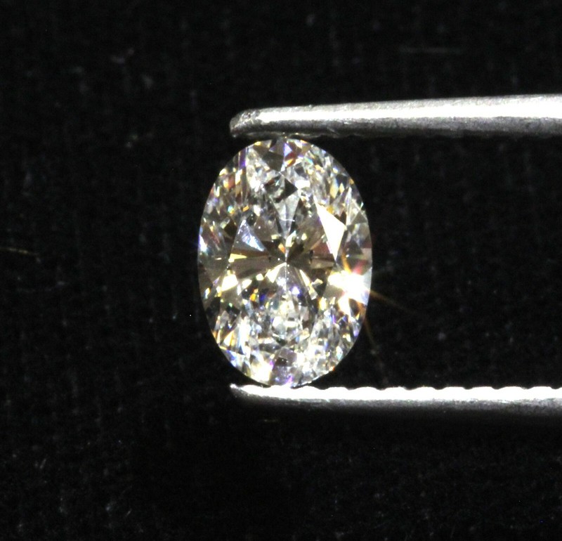 GIA loose certified .70ct I1 F oval fancy cut Natural diamond vintage estate