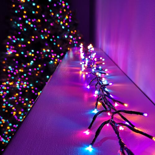 3000 LED 37.2m Premier Christmas Outdoor Cluster Timer Lights in Rainbow