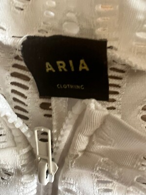 Aria White Distressed Jumper W/ Zipper. . Small | eBay