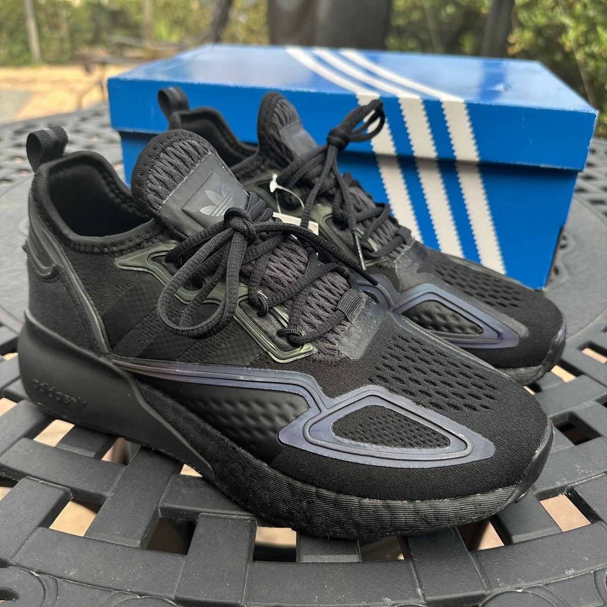 Adidas ZX 2K Boost Triple Black Kid's Athletic Shoes FW8264 Adidas ZX 2K Boost Triple Black Kid's Athletic Shoes FW8264