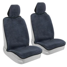 2-Pack Towel Car Seat Cover - Waterproof Front Seat Cover with Black Trim