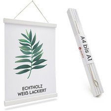 LIKARTO Premium-Posterleiste Holz Weiß A4 bis A1 -magnetische Bilderleiste