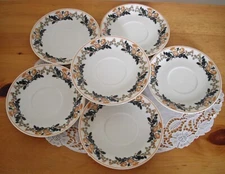 Vintage Syracuse China BERKSHIRE Old Ivory O.P.CO 6" Jumbo Saucers Plates ~ Set