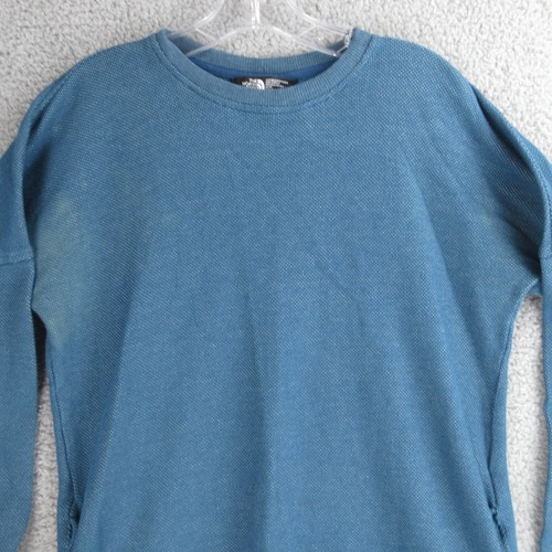 The North Face Sweatshirt Womens Medium Blue Long Sleeve Crew Neck Pullover - Picture 2 of 13