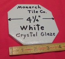 1 pc. White Octagon Ceramic Tile: 4-1/4 Cryst...