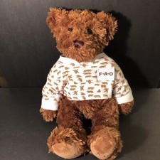 FAO SCHWARZ 2010 Brown Teddy Bear In Pajama Top Stuffed Animal Plush Toy 15"
