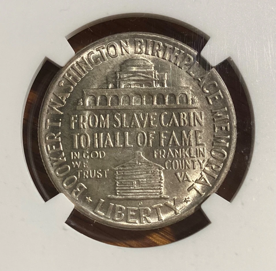 NGC MS64 United States 1946 D Booker T. Washington Memorial ½ Dollar Silver Coin - Image 3 of 3