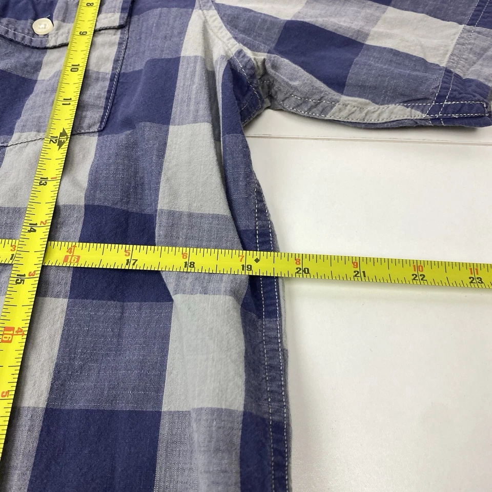 Cat Caterpillar Men’s L Large Slim Fit Purple Plaid Pocket Button Down Shirt - Image 4 of 4