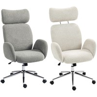 HOMCOM Desk Chair with Adjustable Headrest, Spring Pack, Office Chair