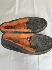 UGG Ansley Women  s Moccasin Slipper Graffiti Suede Gray/Orange US 9 B