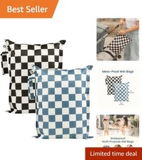 Compact Leak-Resistant Wet Bags - 2-Pack for Diapers, Swimwear, Travel Gear