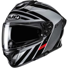 CASCO HELMET MOTO INTEGRALE DOPPIA VISIERA HJC C71 FABER MC5 GREY BLACK TG S
