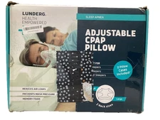 Lunderg Memory Foam CPAP Pillow for Sleep Apnea, Adjustable, 2 Neck Sizes, White