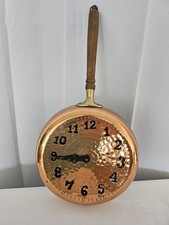 Vintage Copper Frying Pan Wall Clock Needs Motor
