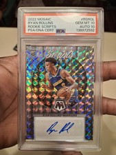 2022 PANINI MOSAIC ROOKIE SCRIPTS RSROL RYAN ROLLINS PSA/DNA 10