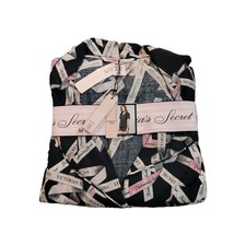 Victoria's Secret Black Designer Button Up Front Night Shirt Size Medium - NEW