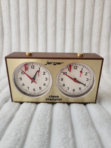 Vintage Jerger Chess Champion Chess Clock Complete Box Papers Made In Germany