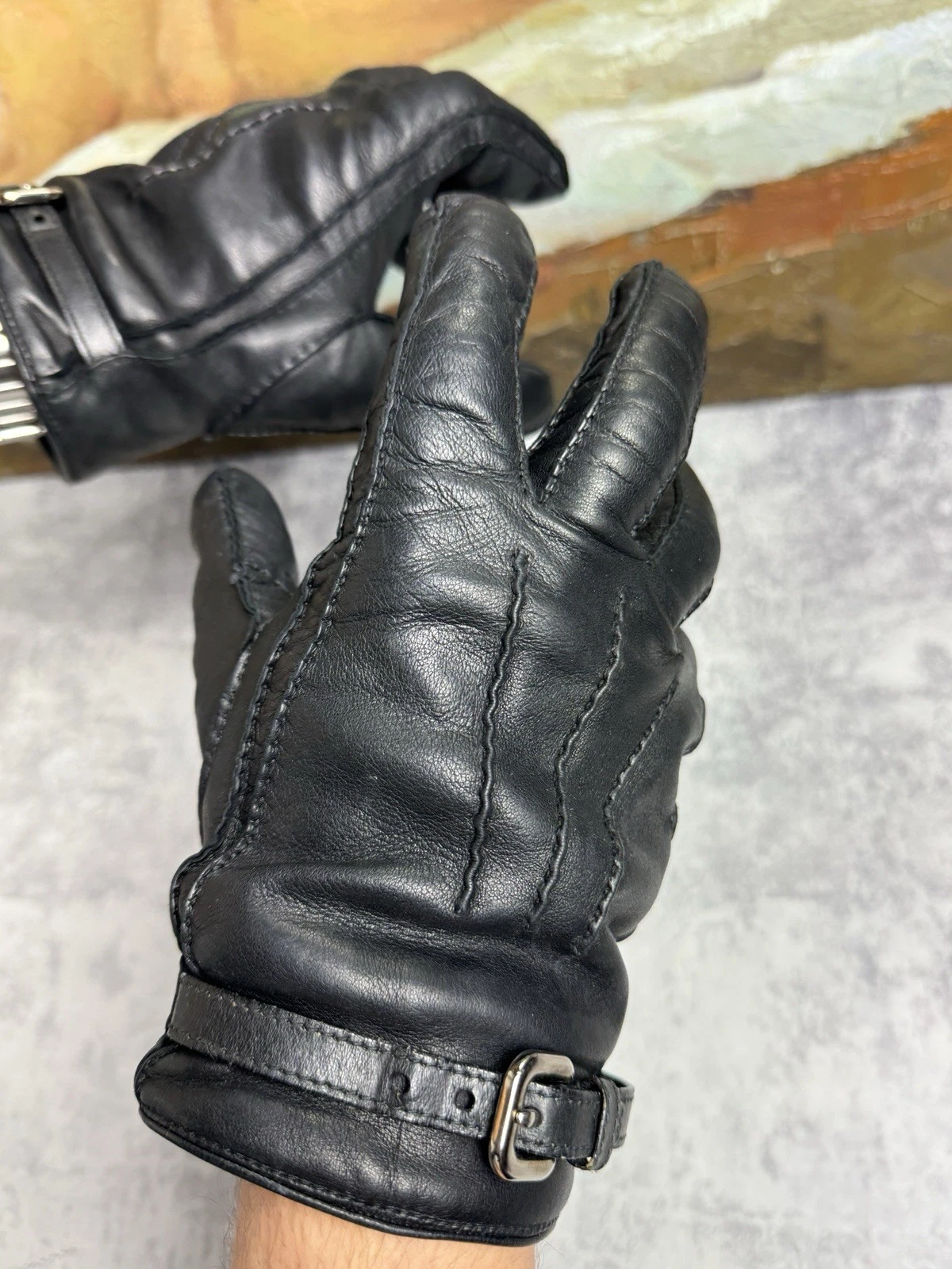 Prada Runway 00s Leather Formal Gloves