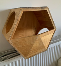 Wooden Wall Mounted Hexagon Cat Den cat tree +Grey anti-slip felt and cushion