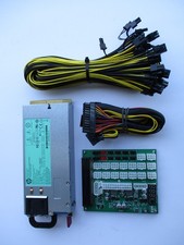 HP 1200 Watt Platinum All-In-One GPU Mining Rig Power Supply Kit ZSX