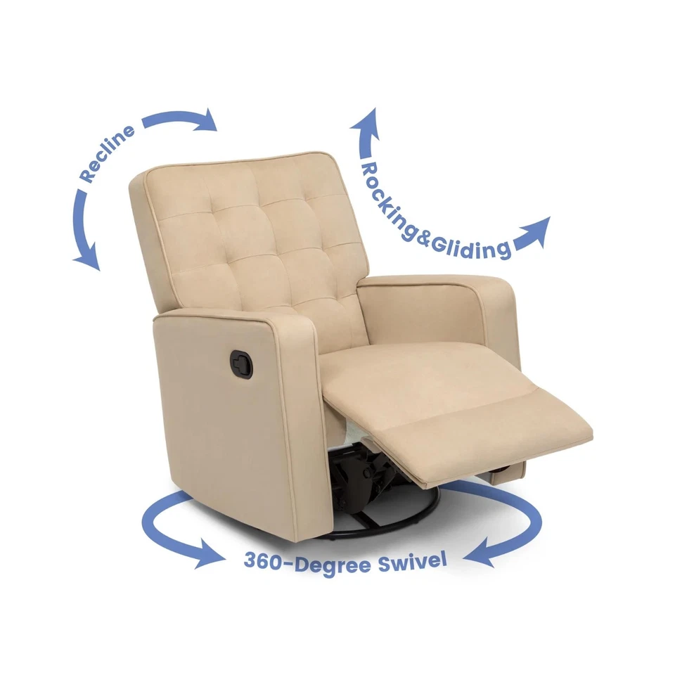 Кресло-реклайнер Glider поворотное кресло LiveSmart ткань отталкивает грязеотталкивающее Nusery новое - Изображение 2 из 4