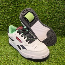 Reebok Heelys Club C SIZE 13 Girls Roller Skate Shoes Wheeled White Mint