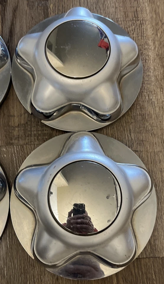 Juego de tapas centrales Ford F-150 1997-2003 cromadas plateadas OEM F65A-1A096-CA Foto 4 de 4