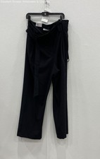 Nine West Women Black Solid Wide Leg Career Dress Pants Size 18