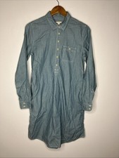 Gap Womens Small Blue Chambray Shirt Dress Long Sleeve