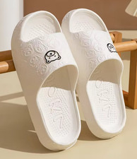 White Slippers Soft Summer Little Bear Sandals Non-Slip Bathroom House Shoe