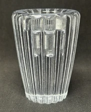 Simon Pearce Heavy Scalloped / Ribbed Glass Candlestick Candle Holder 4"