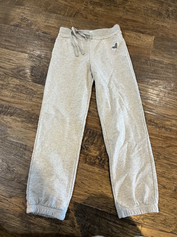 Gray Sweatpants/ Joggers  Girls Size 10 Heart Appliqué 