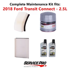 2018 Ford Transit Connect 2.5L Complete Cabin, Air & Oil Filter Kit (5W-20)