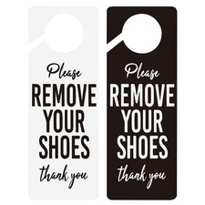 2 Pcs Please Take off Your Shoes and Hang Sign on The Door Remove