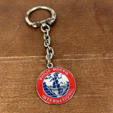 Philip Morris International Keychain Vintage Metal Globe Logo Tobacco Promo