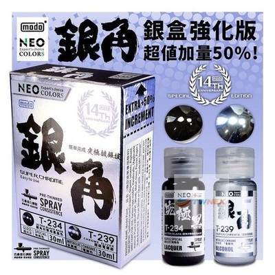 NEW MODO NEO Color 銀角 Super Chrome Silver Paint Set T-234 T-239 30ml