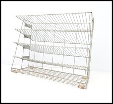 Vintage Stacking Filing Trays x 5 Metal Wire Home Office Desk Paper Storage