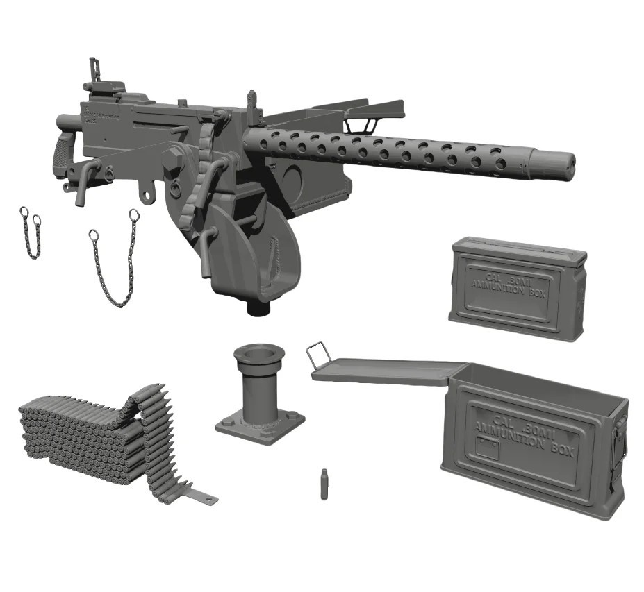 1/16 AMERICAN Early Machine Gun RESIN FIGURE MODEL KIT Unassembled Unpainted