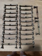 Lot of 22 Pewter Look Cabinet Drawer Pulls 4.25 Wide Overall Holes 5.5