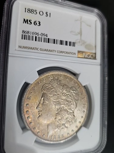1885-O  $1  Morgan Dollar NGC MS63 Beautiful Toning