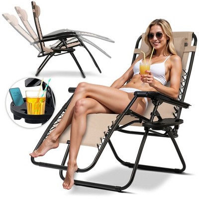 Klappbare Gartenliege mit Kissen Sofotel ChillWell beige