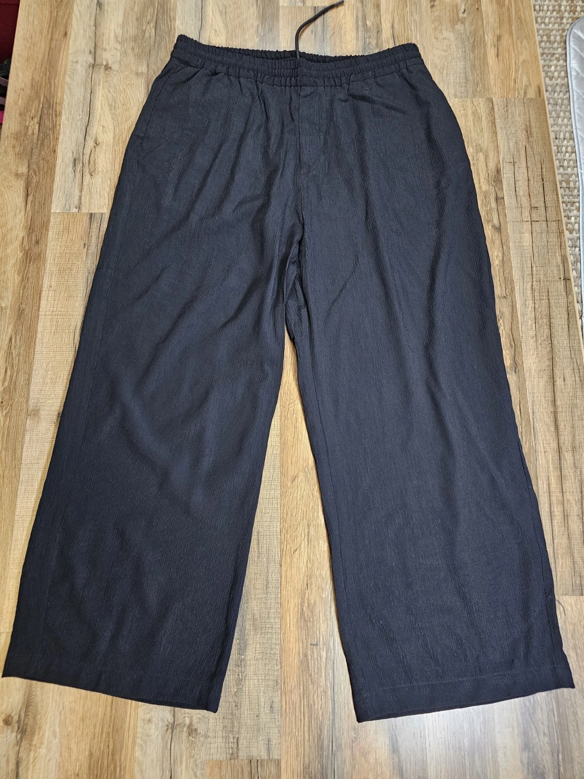 Zara Women’s Black Wide Leg Gauze Pants Size XL NWT