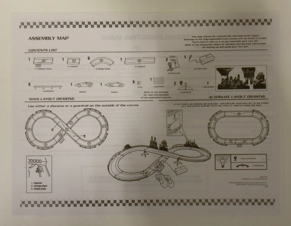 Mattel 2008 Hot Wheels Speed Racer Slot Car Racing Instruction Manual - image 3 of 4