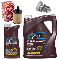 MotoröL Filter Set Mannol 10W-40 6 Liter + Schraube FüR Audi Seat VW Bora 2.8