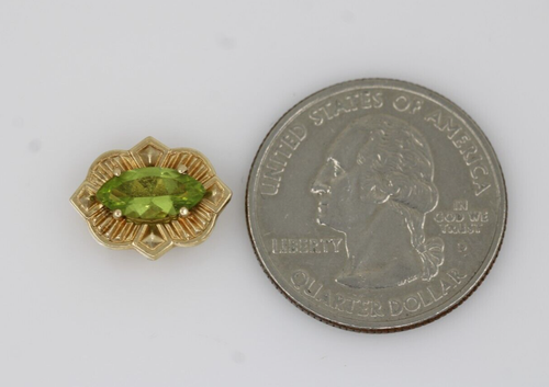 14K Yellow Gold KLJCI Richard Klein Peridot Bracelet Slide Charm 2.4gr - Picture 4 of 10